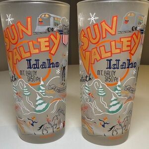 Sun Valley Idaho Cat Studio Vintage Retro Cocktail Water Drinking Glass